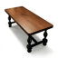 Table de salle à manger rectangulaire en bois massif brun noisette + noir-133448015