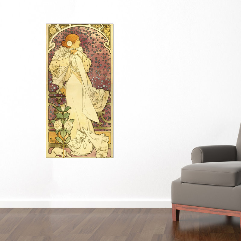 La Dame Aux Camelias by Mucha Alphonse - Wrapped Canvas Print, 142cm H x 70cm W x 1.8cm D