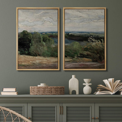 «Rolling Hills At Dusk Scenic», 2 pièces sur toile