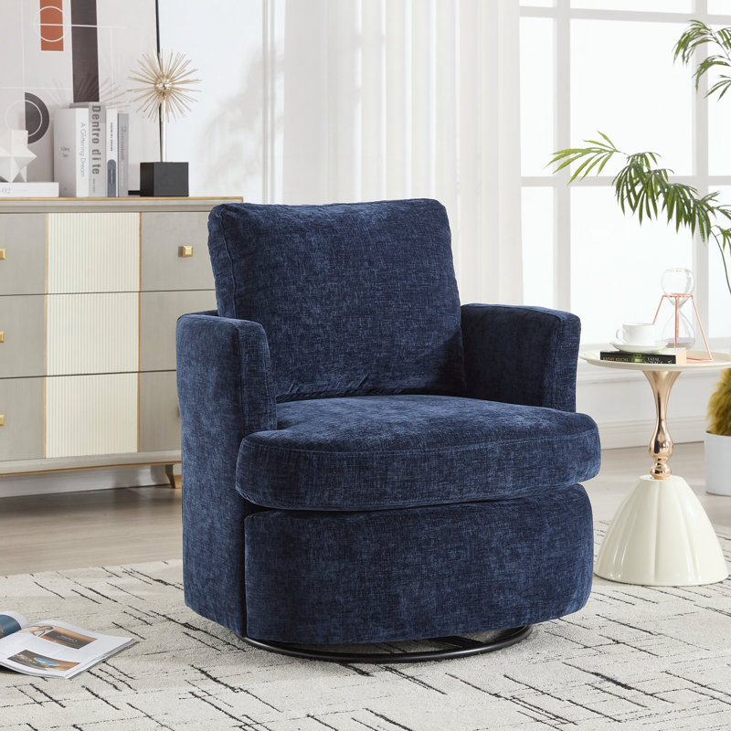 Fauteuil demi-tonneau pivotant à 360 degrés, Bleu