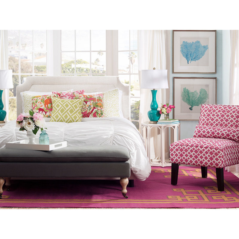 Lockington Upholstered Standard Bed, Queen, Classic White Velvet