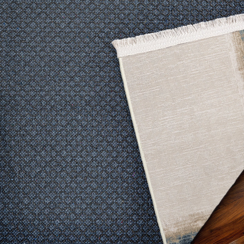 Tapis crème tissé antidérapant à imprimé numérique crème