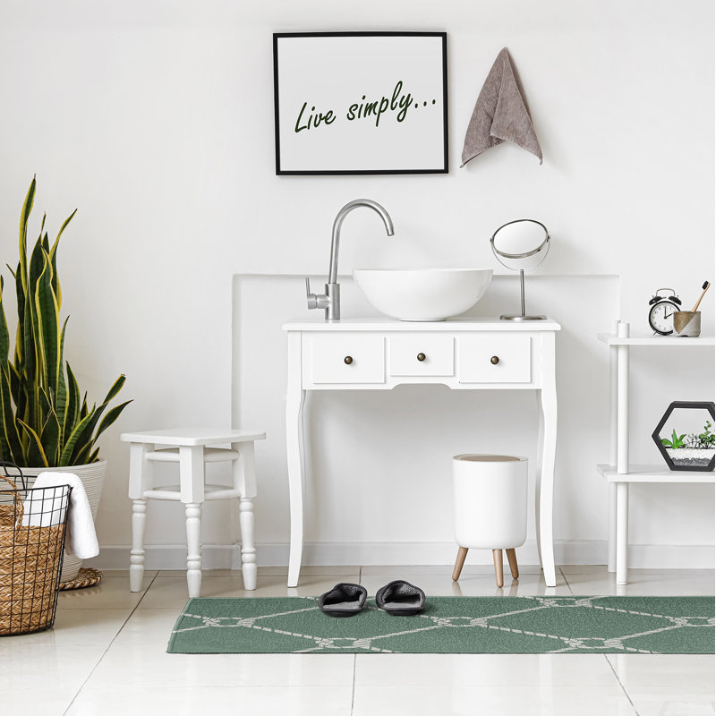 Tapis géométrique sauge à tissage plat, Rectangle 3 pi x 5 pi