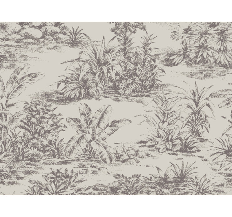 Reflections Outdoor Ottoman, Pewter, Botanic Willow