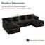 Canapé modulaire Boneless de 142 po avec assise profonde, canapé en velours côtelé désossé, aucun assemblage requis-1092338942