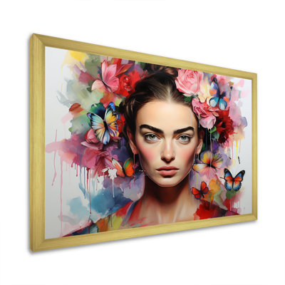 Frida Kahlo, couronne de fleurs, art mural