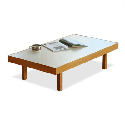 Brown Solid Wood Rectangular Coffee Table