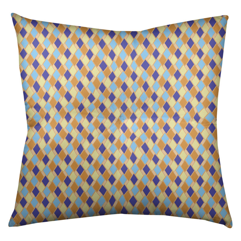 Coussin Katelyn Elizabeth, 26 po x 26 po, Orange / Bleu