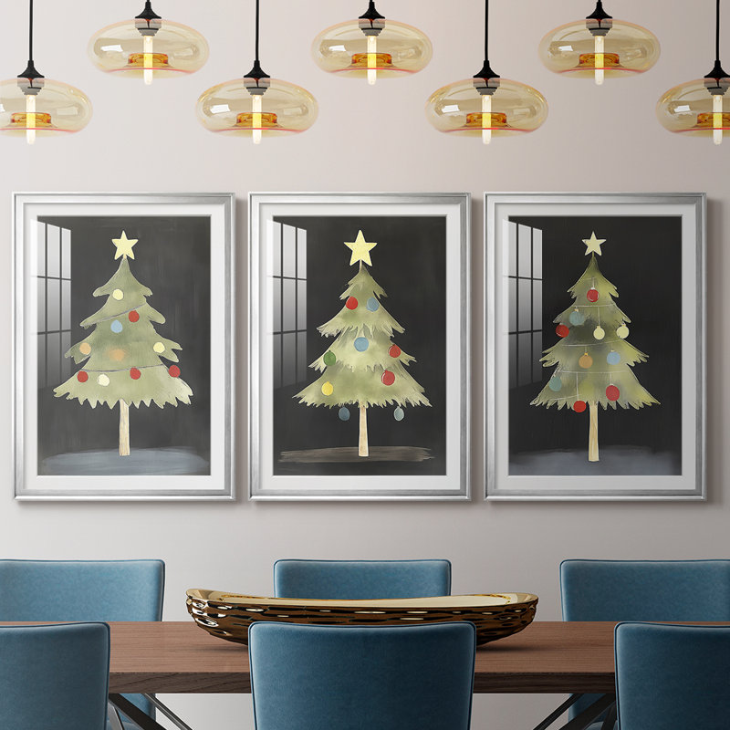 Christmas Holiday Art CXIX - Impression encadrée sur mesure de qualité supérieure - 3 pièces, H 21 po x l 30 po