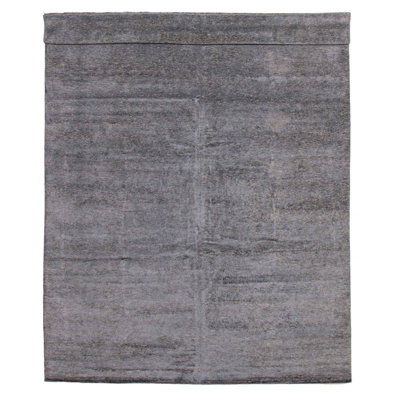 Tapis gris noué à la main unique 11 pi 4 po x 14 pi 9 po One of Kind