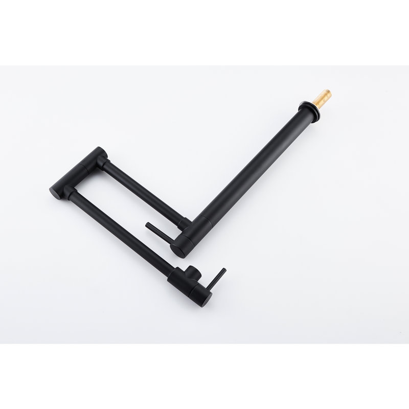 Robinet de remplissage de casserole en laiton noir mat - Conception rotative et pliable à 360 °, poignées doubles pour une distribution d'eau uniforme, revêtement de surface résistant à la corrosion