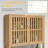 Bamboo Over The Toilet Storage Cabinet, Over Toilet Bathroom Organizer With Slatted Doors, Adjustable Shelf And Open Shelf, Natural