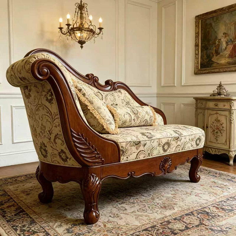 Fauteuil de princesse en bois brun 70,08 po style américain