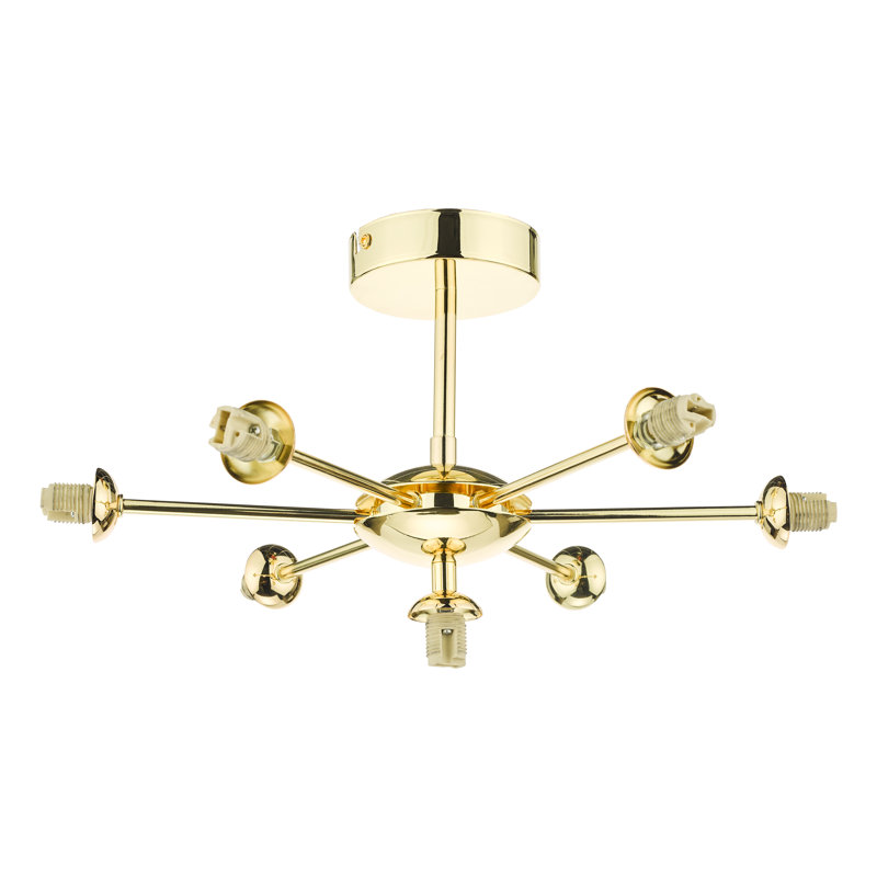 COHEN 7LT SEMI FLUSH FRAME ONLY, Polished Gold