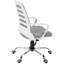 Chaise de bureau réglable avec assise ergonomique pivotante, revêtement en maille grise, piètement en métal à 5 ​​branches, style contemporain, hauteur et revêtement personnalisables.