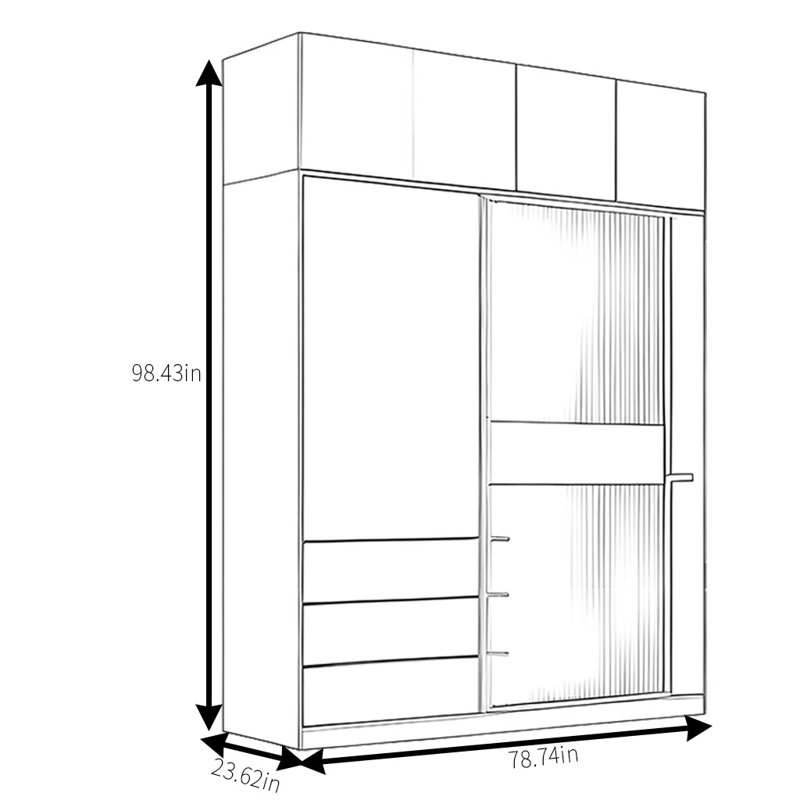 Armoire moderne, simple, pratique, élégante et élégante, H 99 po x l 79 po x P 24 po