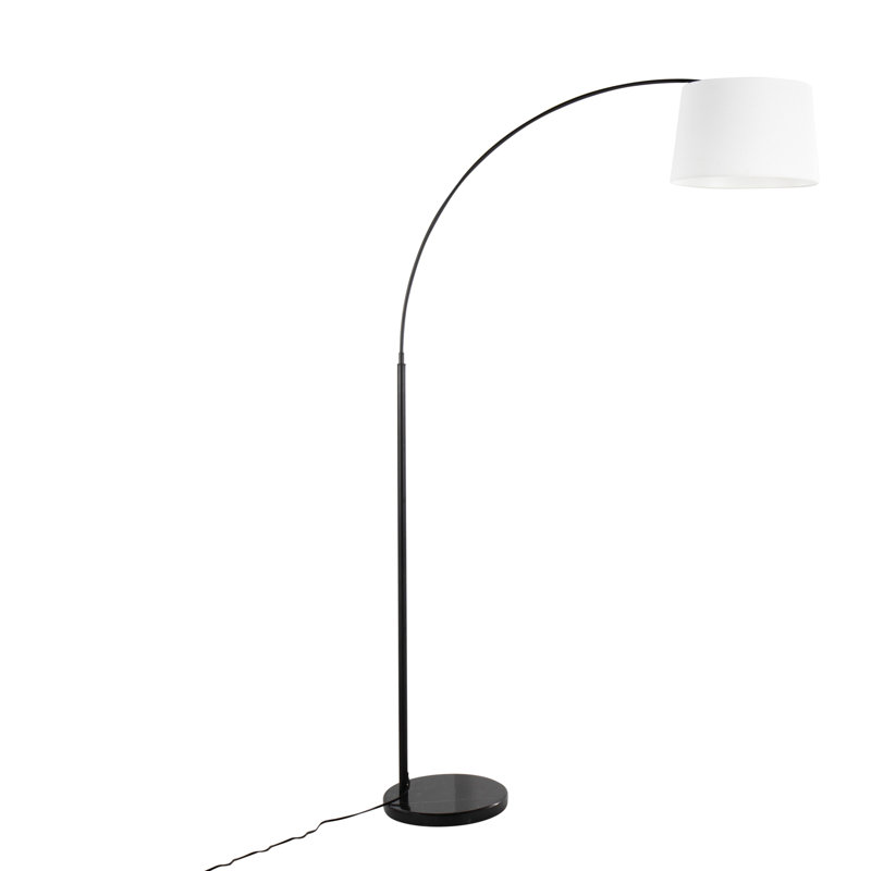 March Contemporary Floor Lamp, Black, White