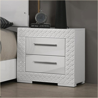 Table de chevet 2 tiroirs White Glam