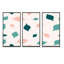 Abstrait vert clair et feuillage rose II - ensemble d'art moderne encadré sur toile Mid-Century-878035683-878035684
