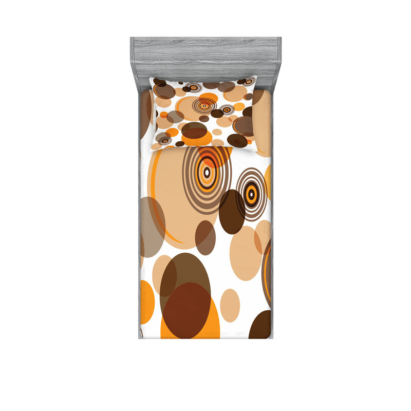 Drap-housse et coussin décoratif Ambesonne, Ensemble de draps-housses pour lit simple + 2 taie