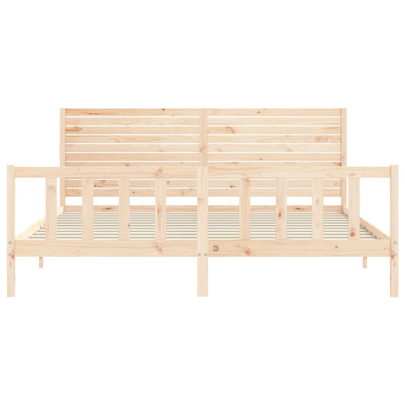 Bed Frame with Headboard, European Double (140 x 200cm), Natural