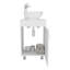 Meuble-lavabo autoportant à une porte de 18 po de large Tacna, avec vasque en porcelaine, rangement pour salle de bain, blanc-261731367