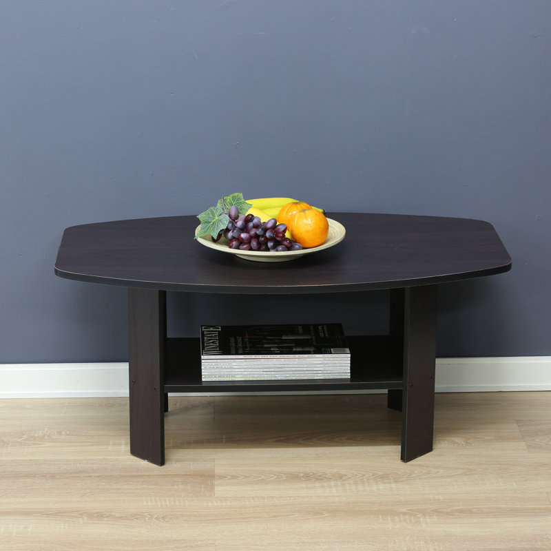 Castlewood Four Leg Coffee Table with Storage, Dark Walnut