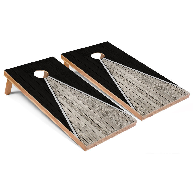 Ensemble de cornhole noir toutes saisons | Comprend (2) planches (8) sacs et accessoires optionnels, Black, AUCUN accessoire