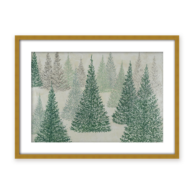 Nature Inspired "Ethereal Pines" Canvas Wall Art By Karen Biery, 12" H x 16" W x 1.125" D, Black, Framed Print