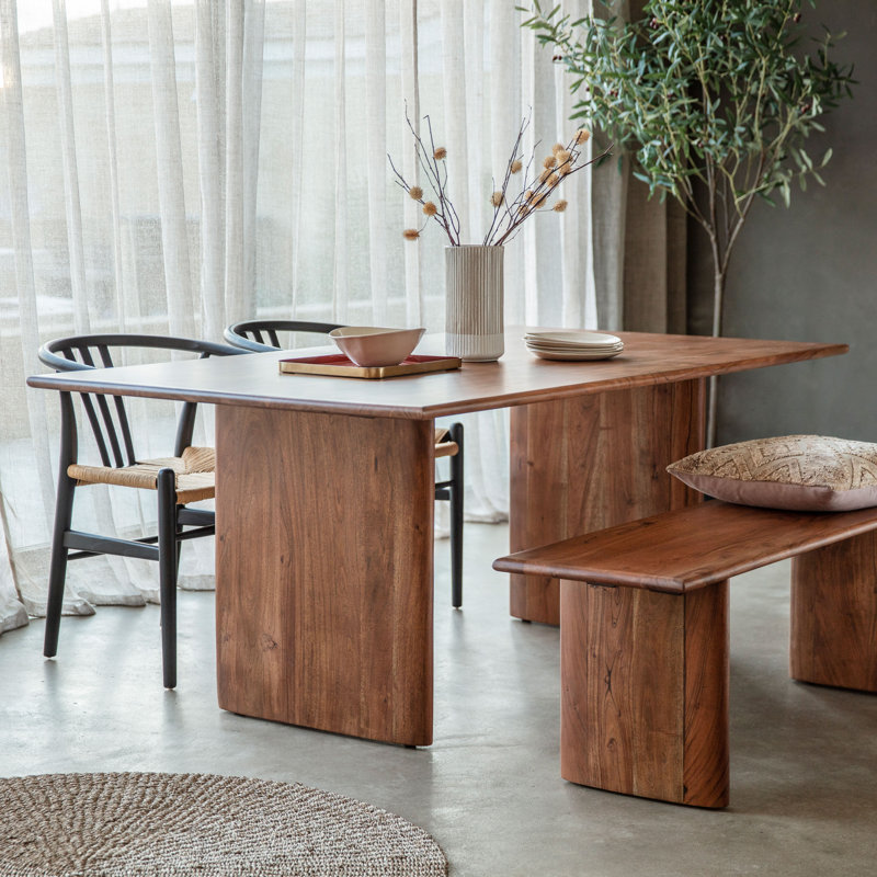 Acacia Solid Wood Dining Table, H76 x L180 x W100cm