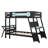 Twin Size Bunk Bed With 2 Built-In Desks, Wood Bunk Frame With USB Desktop Ports & Pegboard Organizer For Teens Adults-865494980-865494982