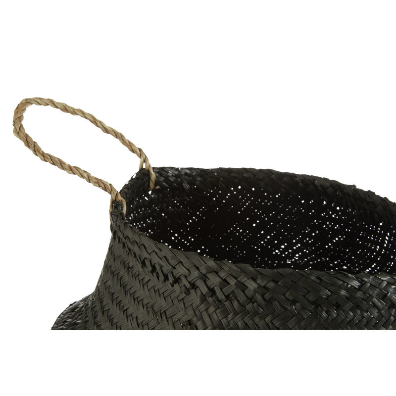 Etta Avenue Seagrass Decorative Basket, Silver/Black, 28cm H x 30cm W x 30cm D