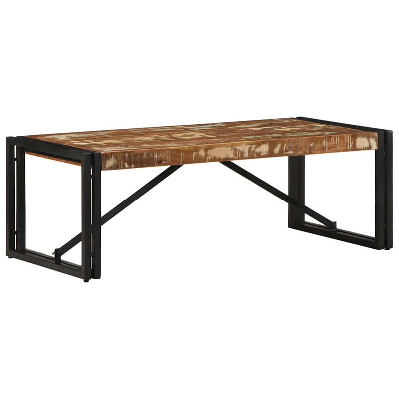 Coffee Table Solid Wood Acacia, Multicolour, 35cm H x 50cm W x 100cm D