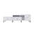 Modern Sleek Faux Marble Accents Silver-tone Legs TV Stand