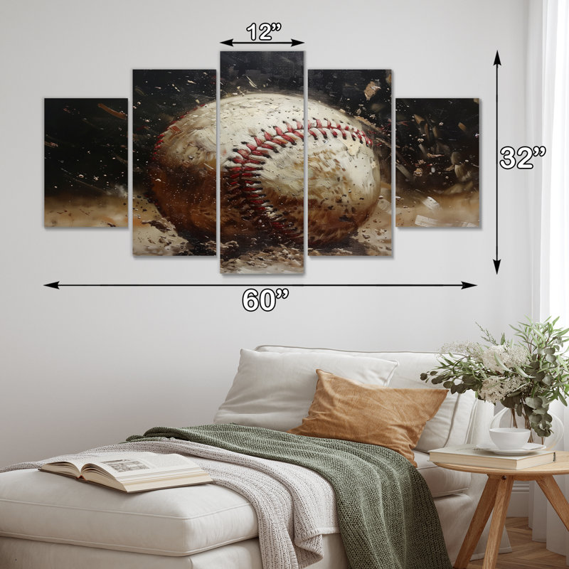Baseball, gros plan, home run - ensemble d'art sur toile de baseball sport
