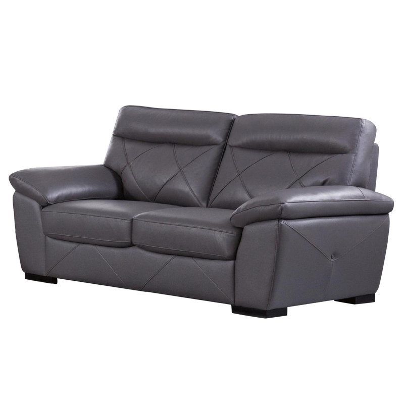 Otto Upholstered 72'' Loveseat, Gray Leather Match