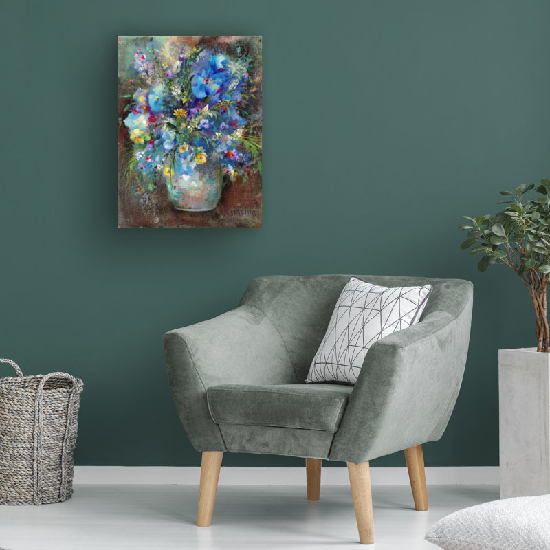 "Bouquet de fleurs", art sur toile 6 ", H 19 po x l 14 po