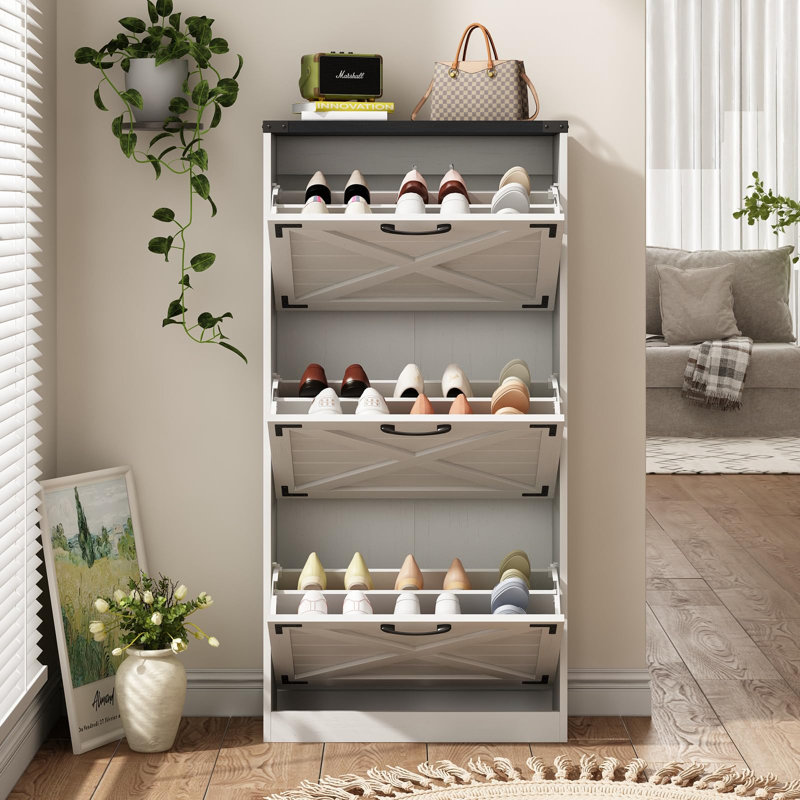Rangement à chaussures 15 paires, Blanc