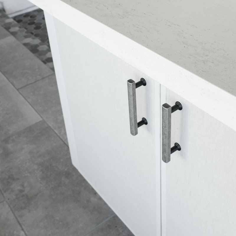 Mod Two Tone Bar / Handle Pull, Matte Black/Weathered Nickel, 5"