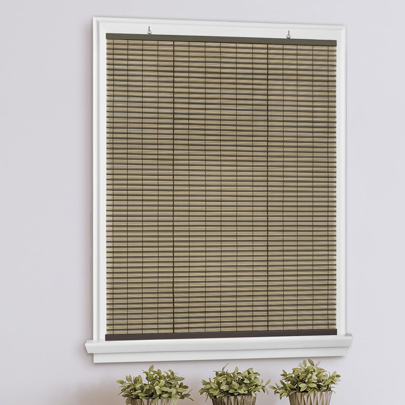 Semi Sheer Vinyl Roll-Up Shade, Cocoa/Almond, 60" W x 72" L
