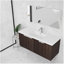 Armoire de salle de bain 48 po avec lavabo en résine, portes, conception à fixation flottante