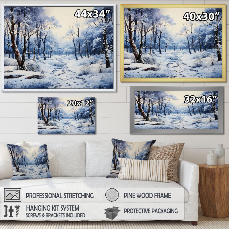 " Winter Silent Woods V ", Wrapped Canvas, 24" H x 32" W x 1" D