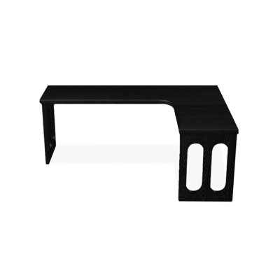 Black L-Shaped Solid Wood desks