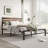 Platform Bed with Rustic Wood Headboard Metal Bed Modern Bed-122002490-86815500