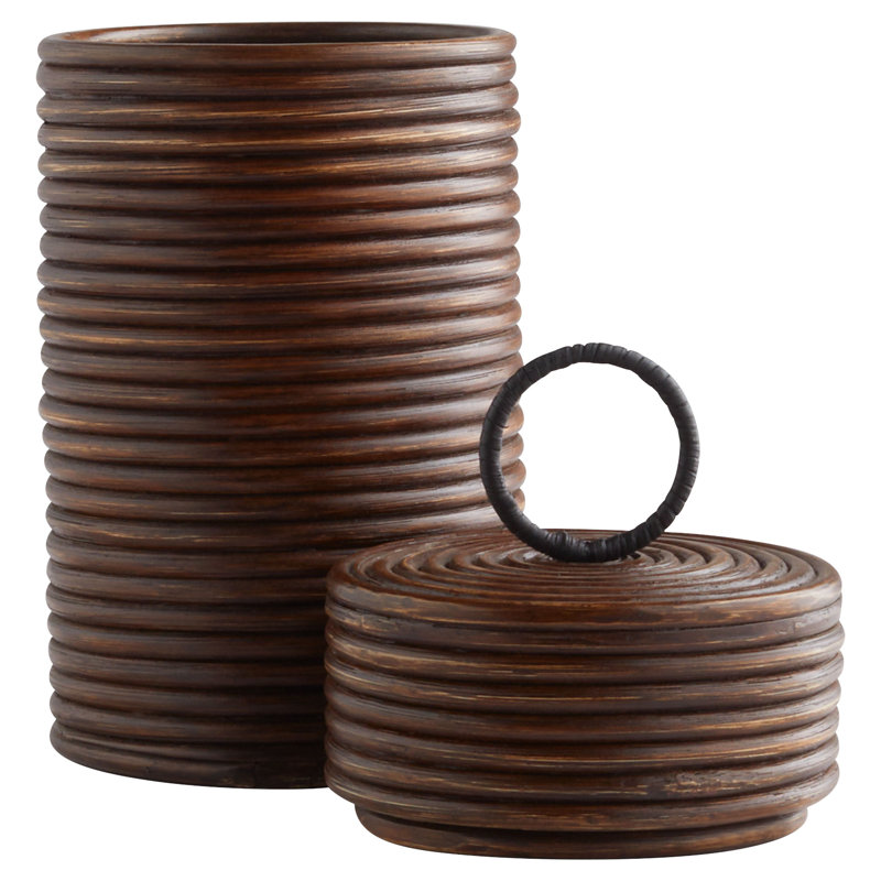 Papeete Wicker Jar, 16" H x 7" W x 7" D