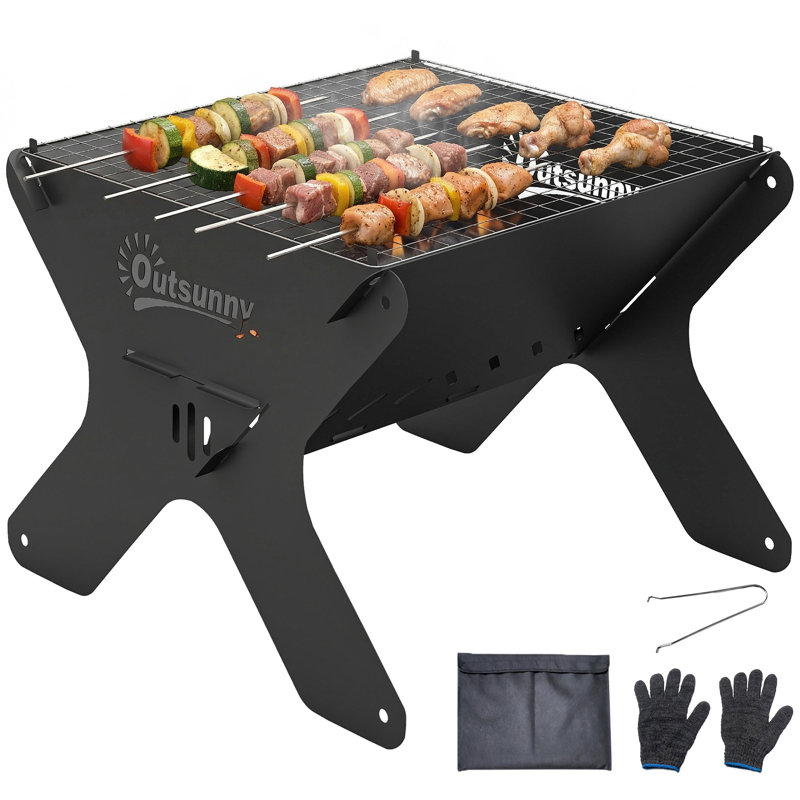 Outsunny 30cm W Portable Charcoal Grill