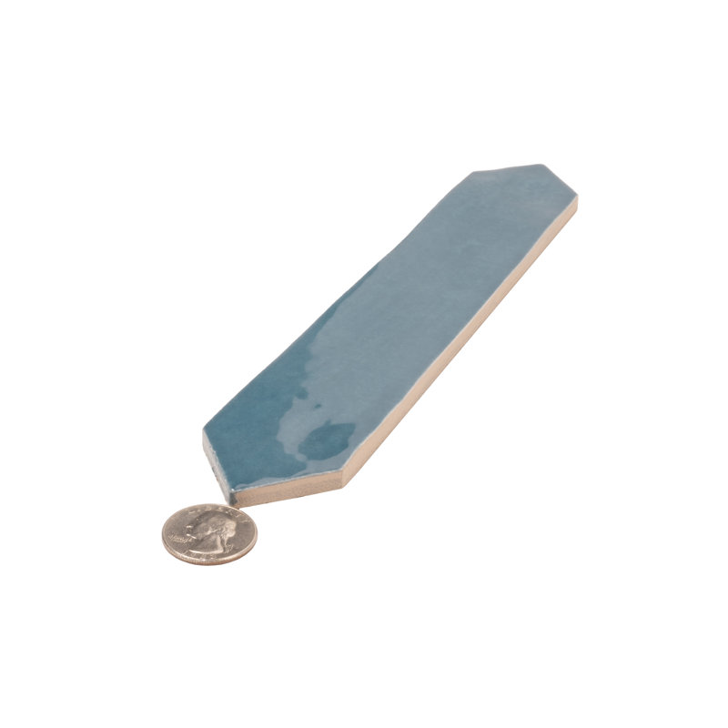 Festa 1.7'' W x 9.6'' L Ceramic Singular Tile, Teal Blue