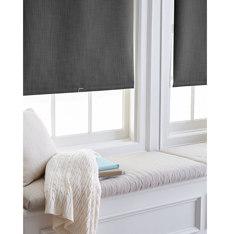 Room Darkening Roller Shade, 29"W x 64"L, Black