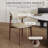 Mid-century Ash Dining Chairs Set Of 4, Brown Solid Wood Legs, Not Assembled Need, Beige Kitchen Chairs For Dining Room-1074962925