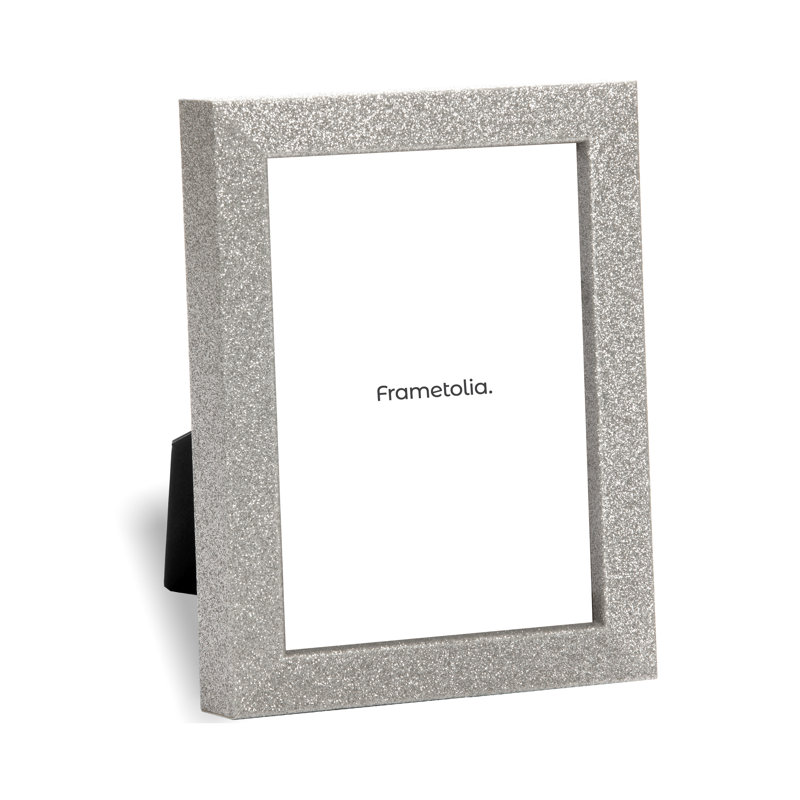 Diamond Dust Glitter Table Top Frame, Silver, 5" x 7"